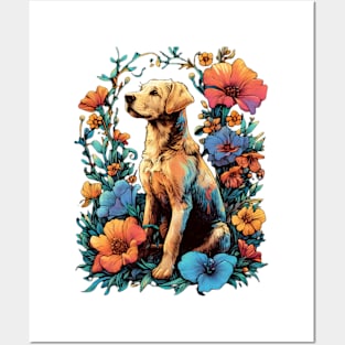 Flowers & Dog Posters and Art